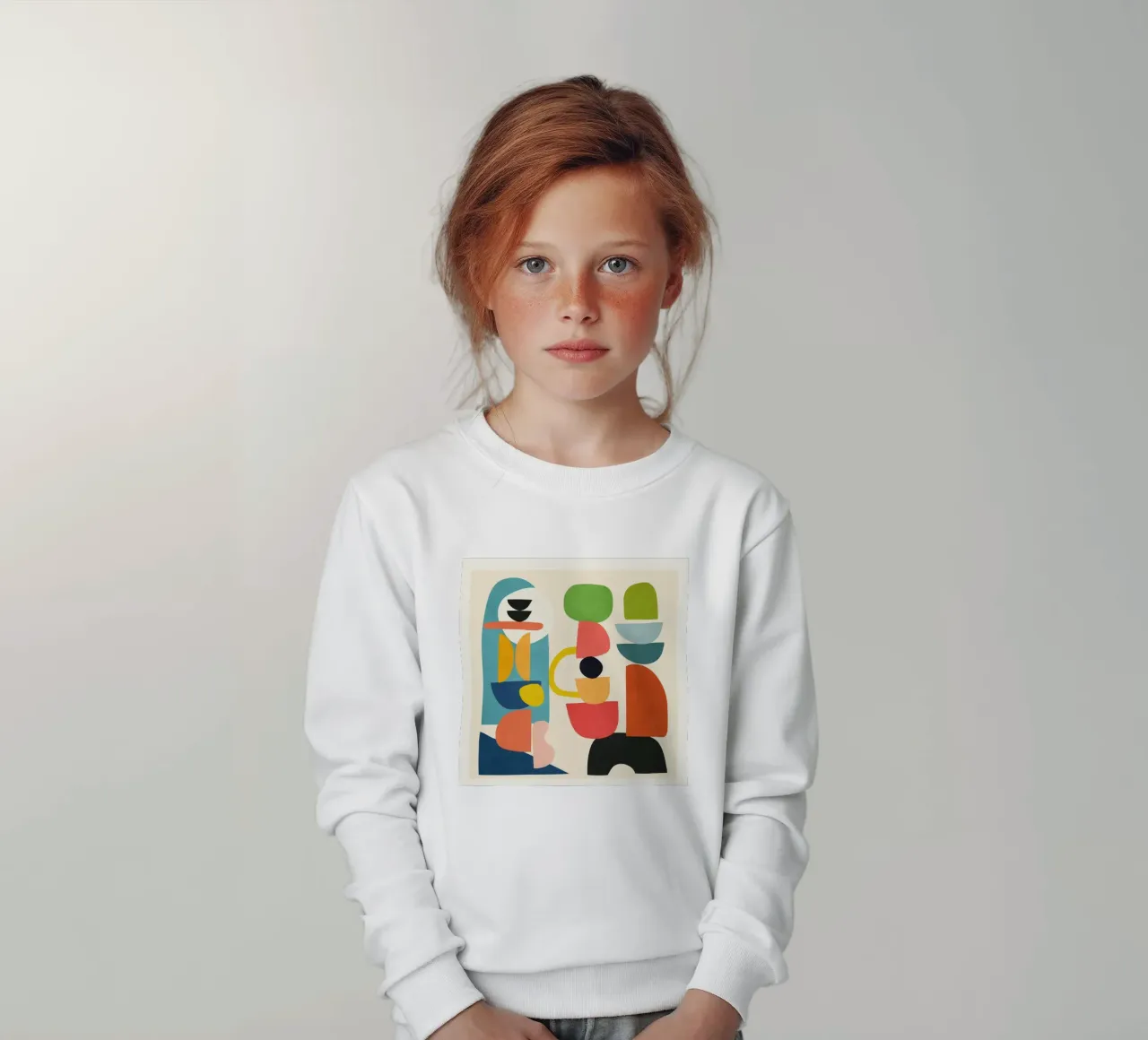 Minimal Abstract Shapes Art 3 kids sweatshirt by Flow Line