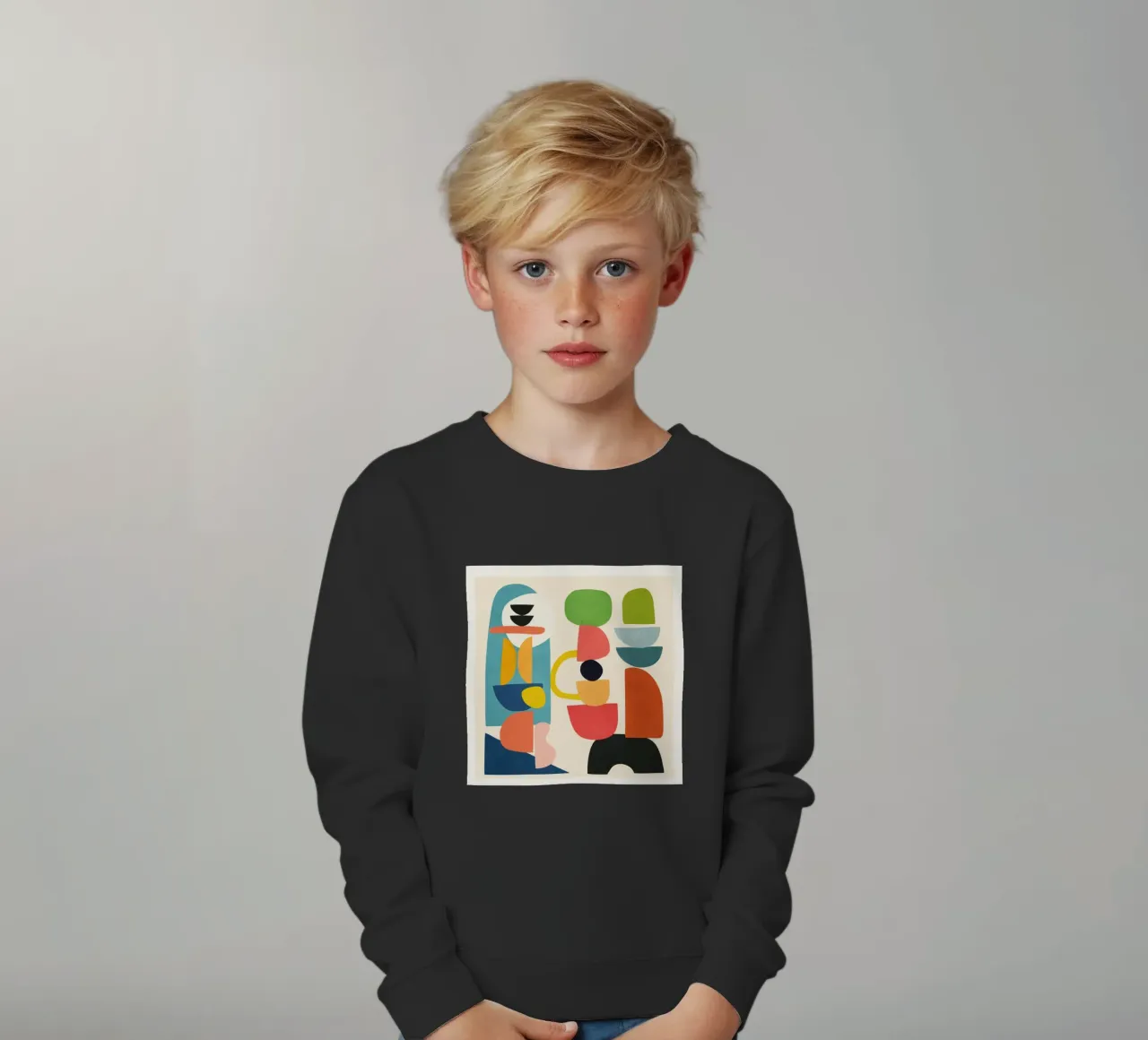 Minimal Abstract Shapes Art 3 felpa bambino da Flow Line