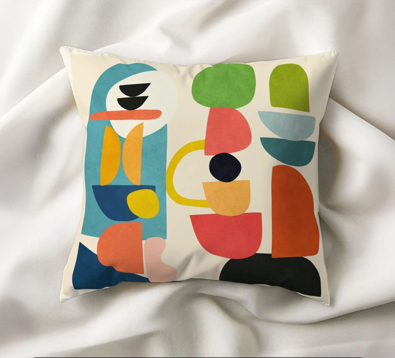 Minimal Abstract Shapes Art 3 cuscino da Flow Line
