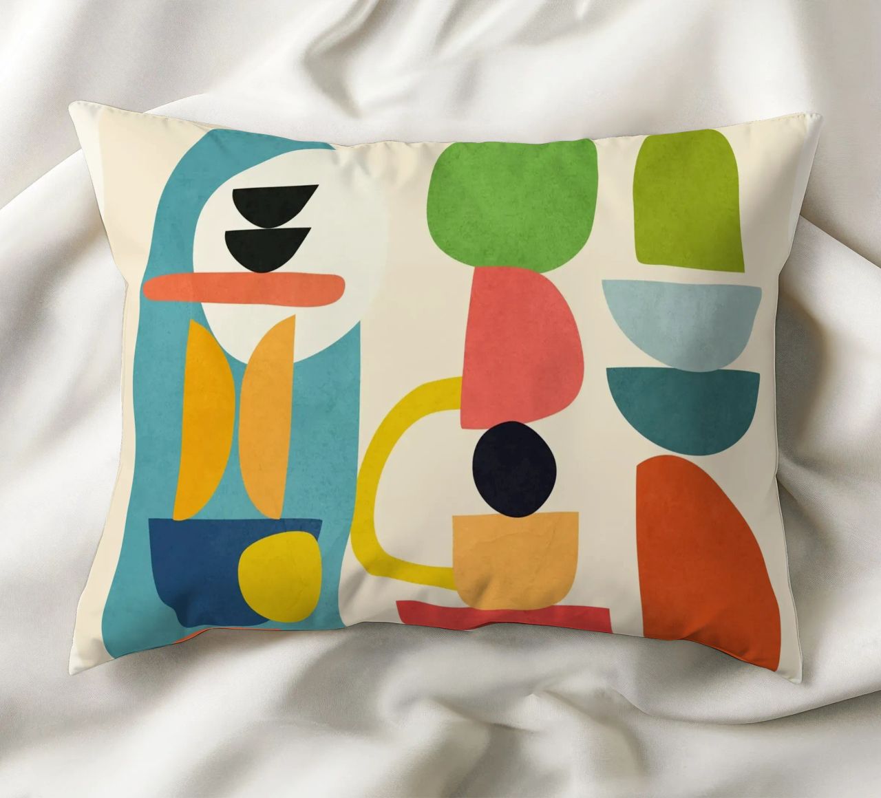 Minimal Abstract Shapes Art 3 cuscino da Flow Line