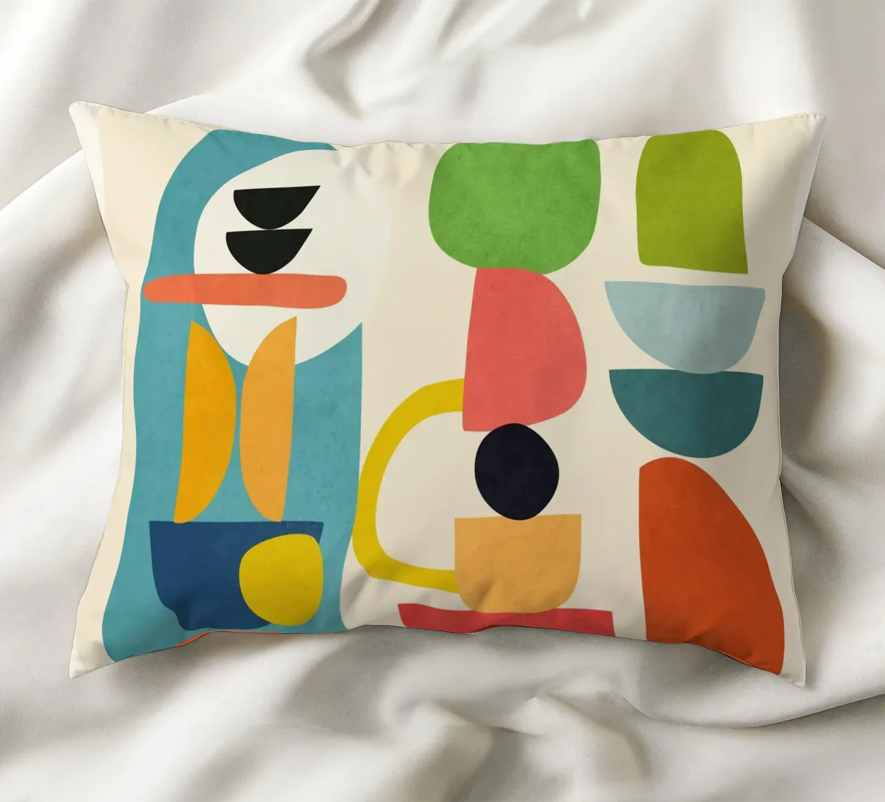 Minimal Abstract Shapes Art 3 Kissen von Flow Line