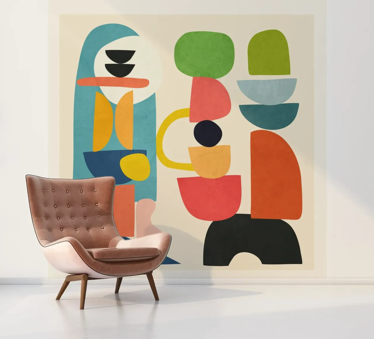 Minimal Abstract Shapes Art 3 carta da parati fotografica da Flow Line
