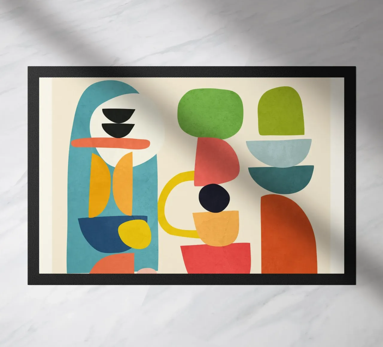 Minimal Abstract Shapes Art 3 Fußmatte von Flow Line