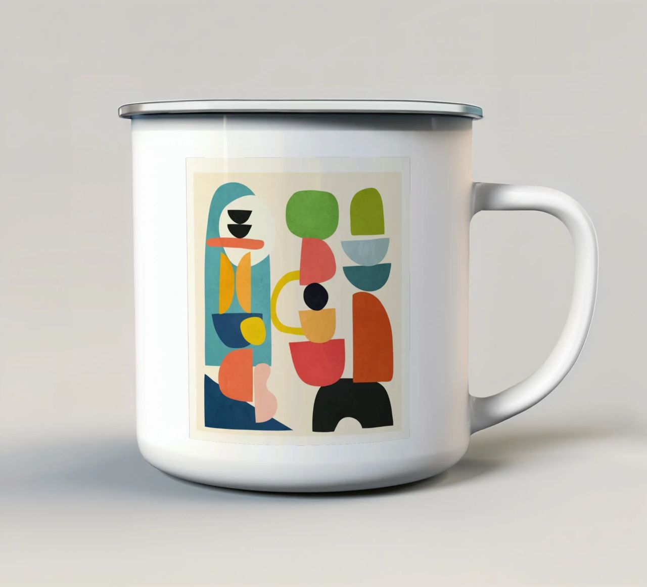 Minimal Abstract Shapes Art 3 tazza in smalto da Flow Line