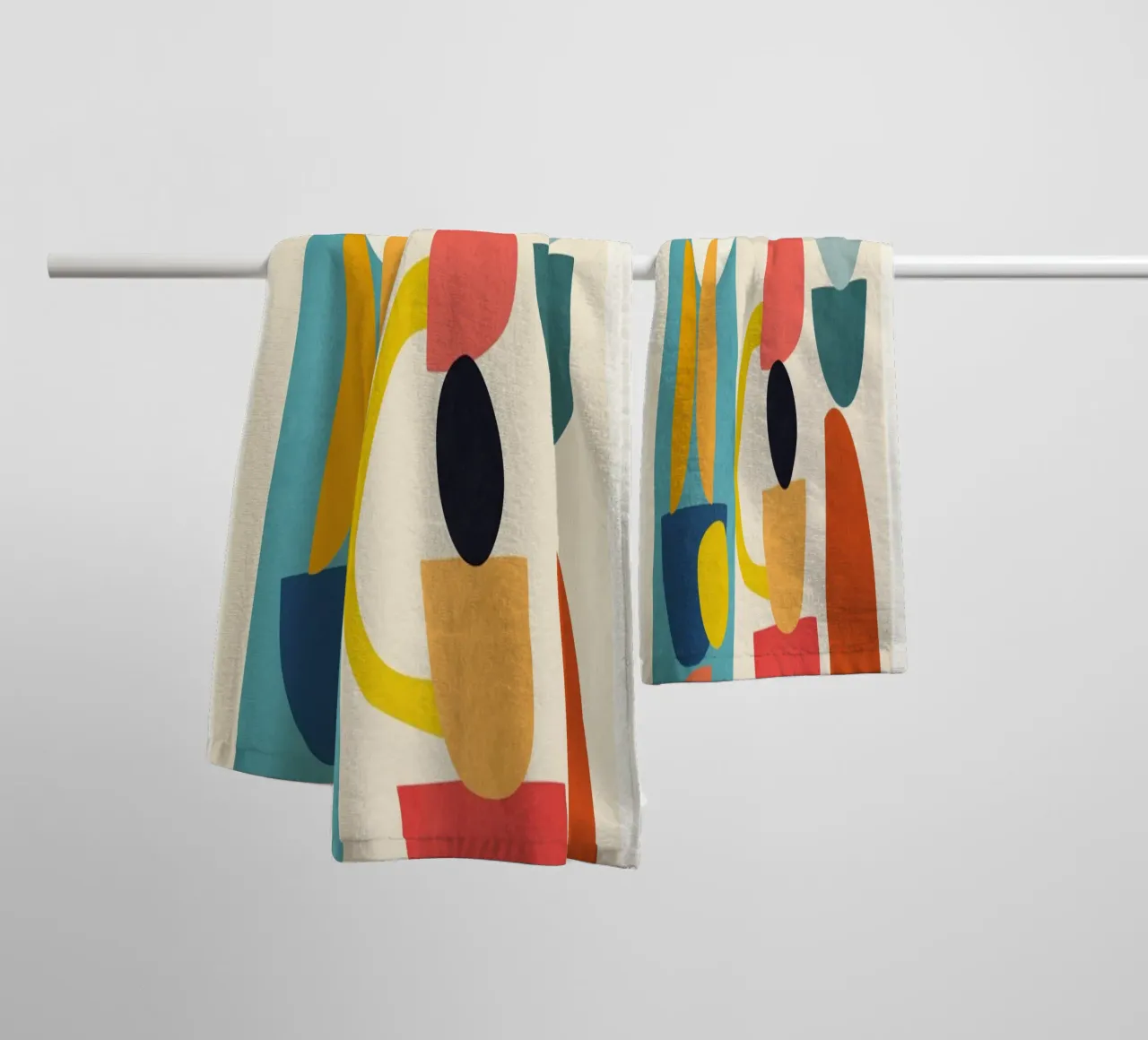 Minimal Abstract Shapes Art 3 Handtuch von Flow Line