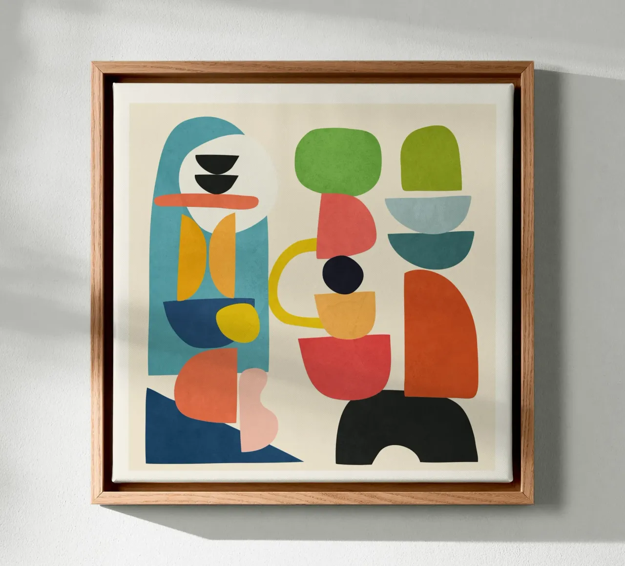 Minimal Abstract Shapes Art 3 toile avec Caisse américaine de Flow Line