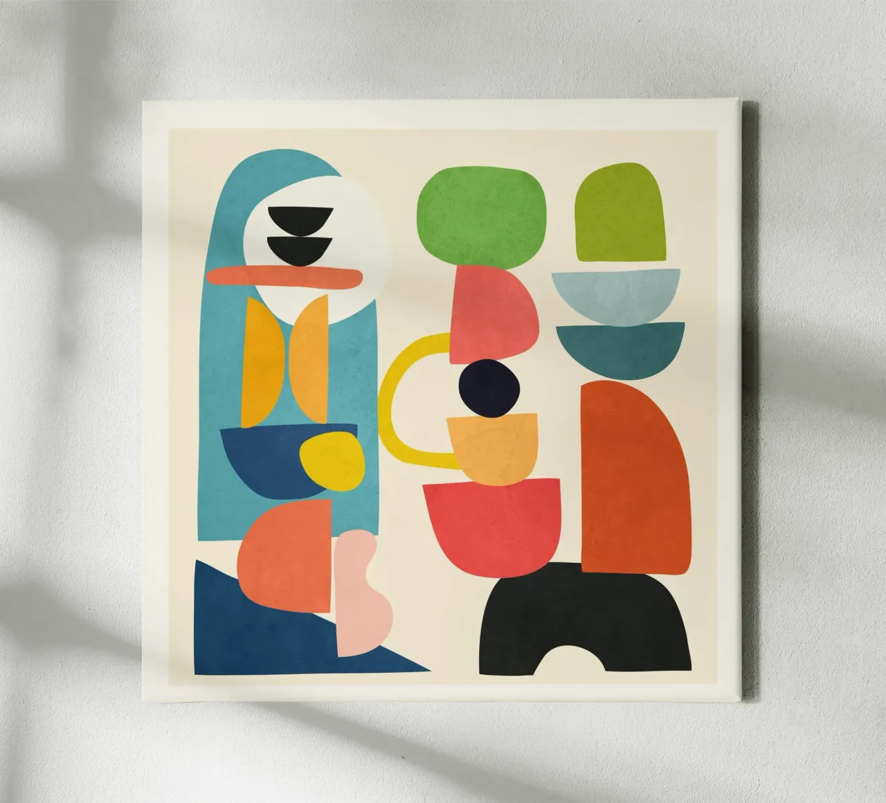 Minimal Abstract Shapes Art 3 toile avec Caisse américaine de Flow Line