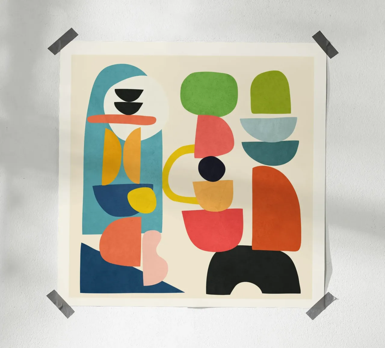 Minimal Abstract Shapes Art 3 carta hahnemühle da Flow Line