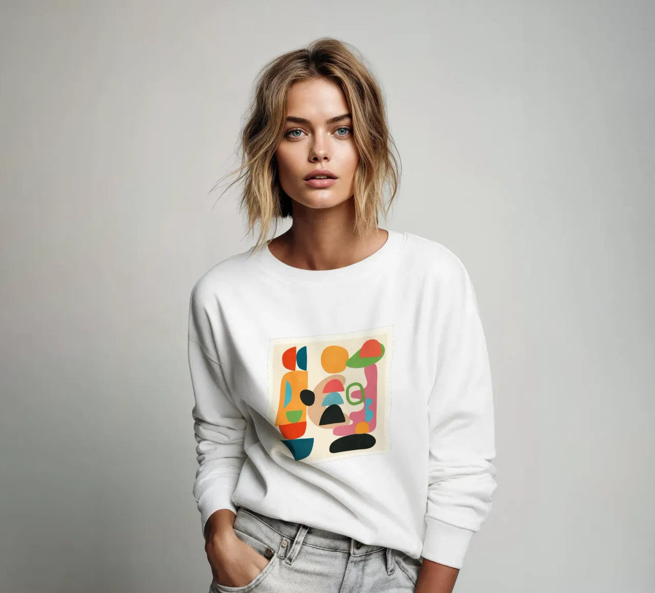 Minimal Abstract Shapes Art 5 sweatshirt van Flow Line