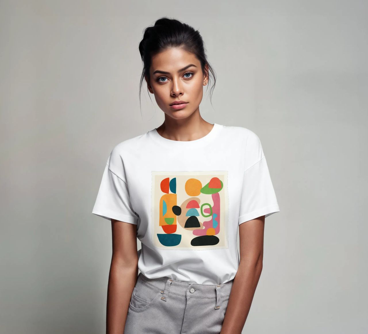 Minimal Abstract Shapes Art 5 t-shirt da Flow Line