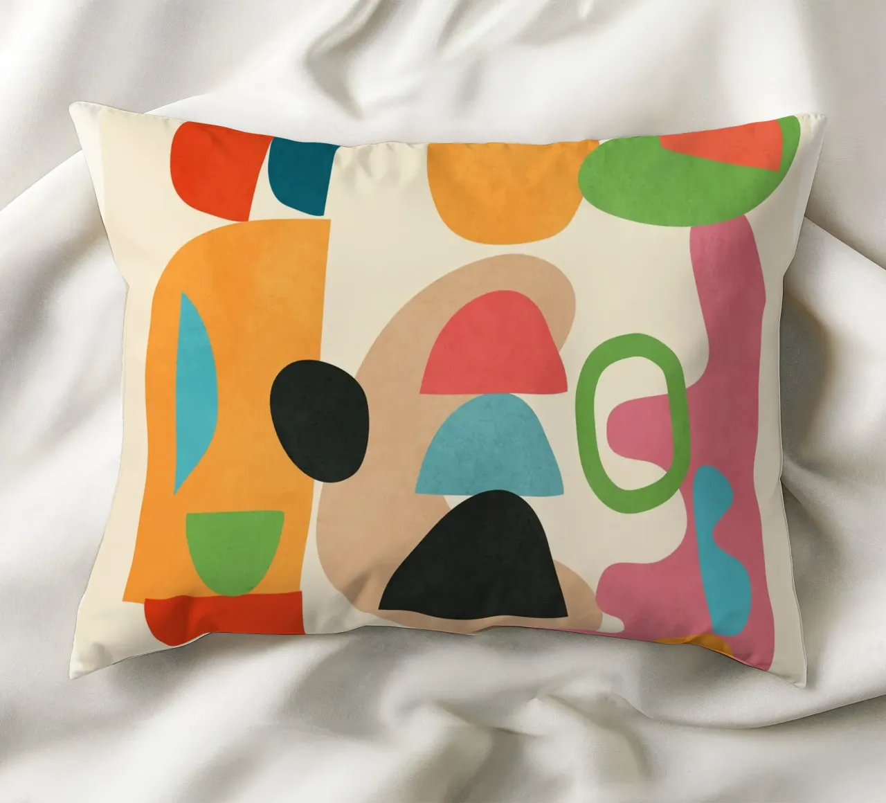 Minimal Abstract Shapes Art 5 cuscino da Flow Line