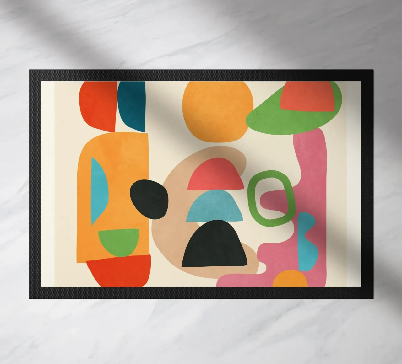 Minimal Abstract Shapes Art 5 Fußmatte von Flow Line