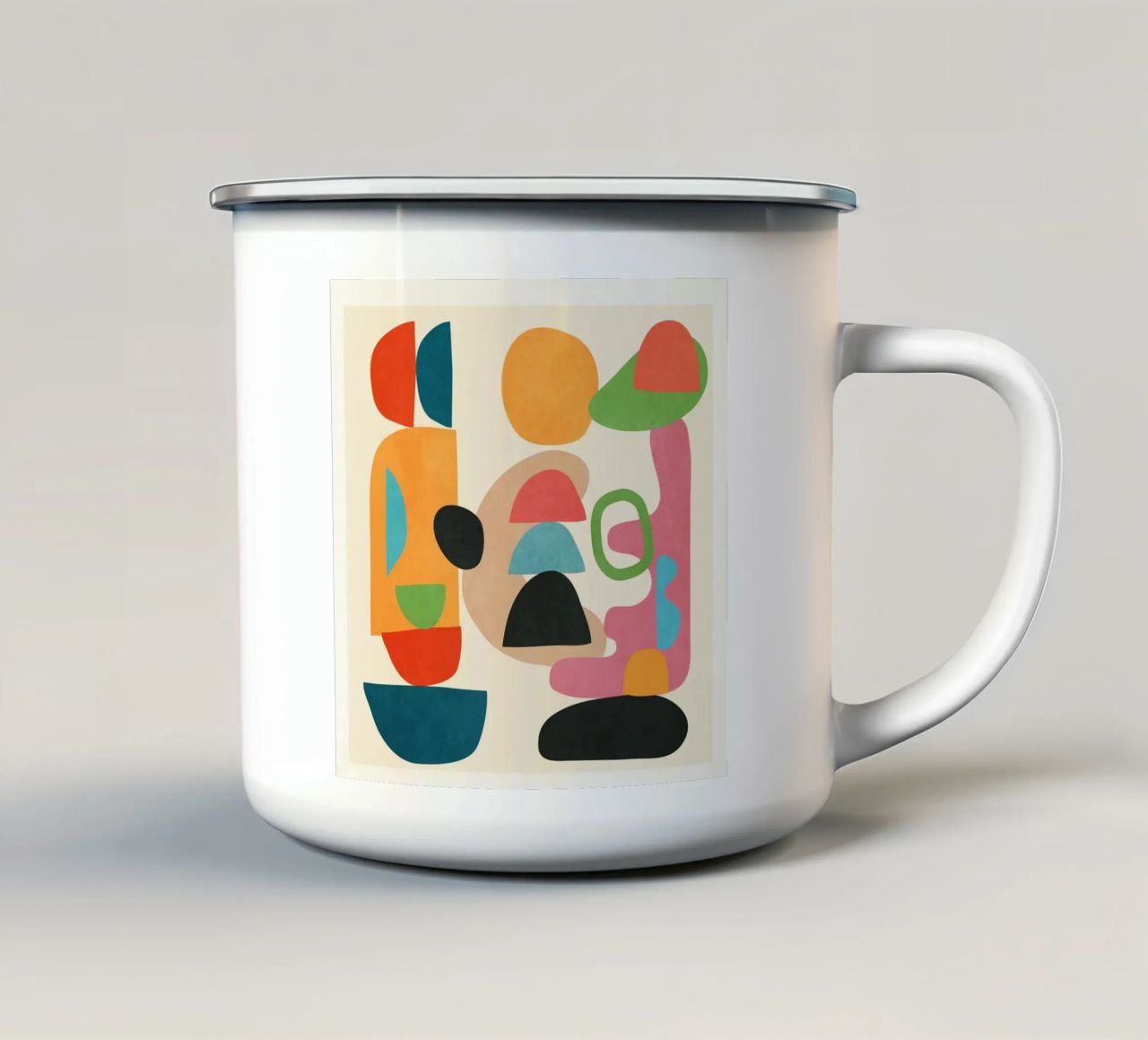 Minimal Abstract Shapes Art 5 tazza in smalto da Flow Line