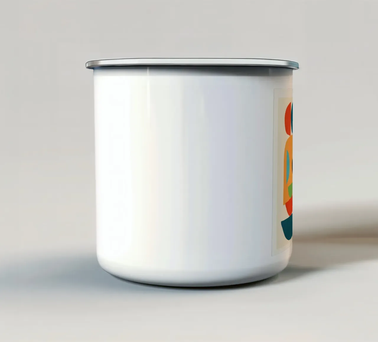 Minimal Abstract Shapes Art 5 enamel mug by Flow Line