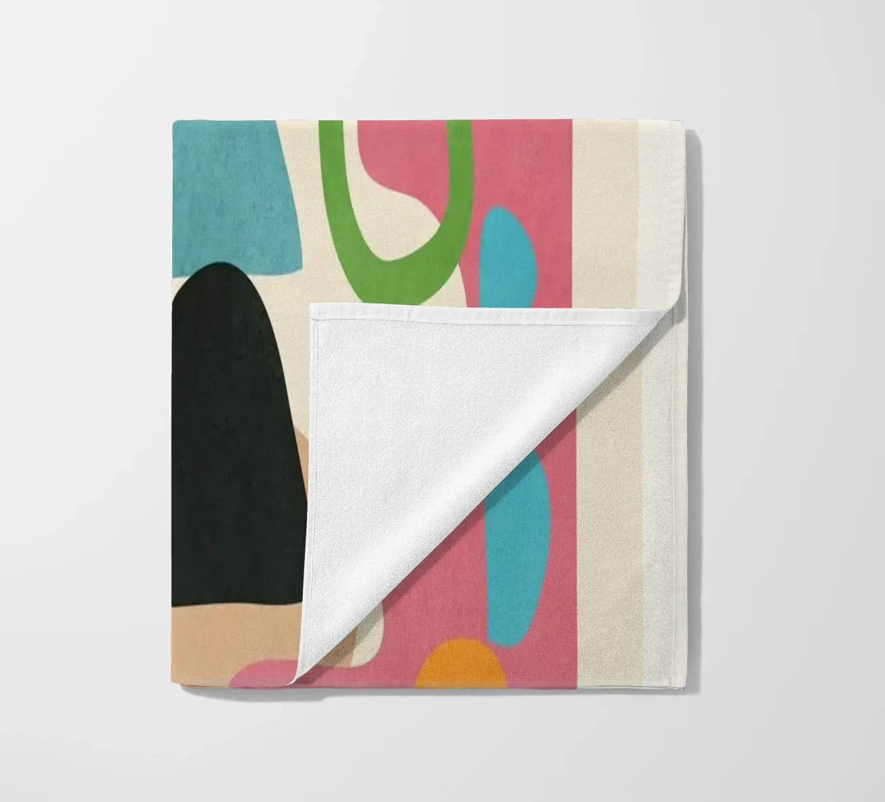 Minimal Abstract Shapes Art 5 beach towel by Flow Line