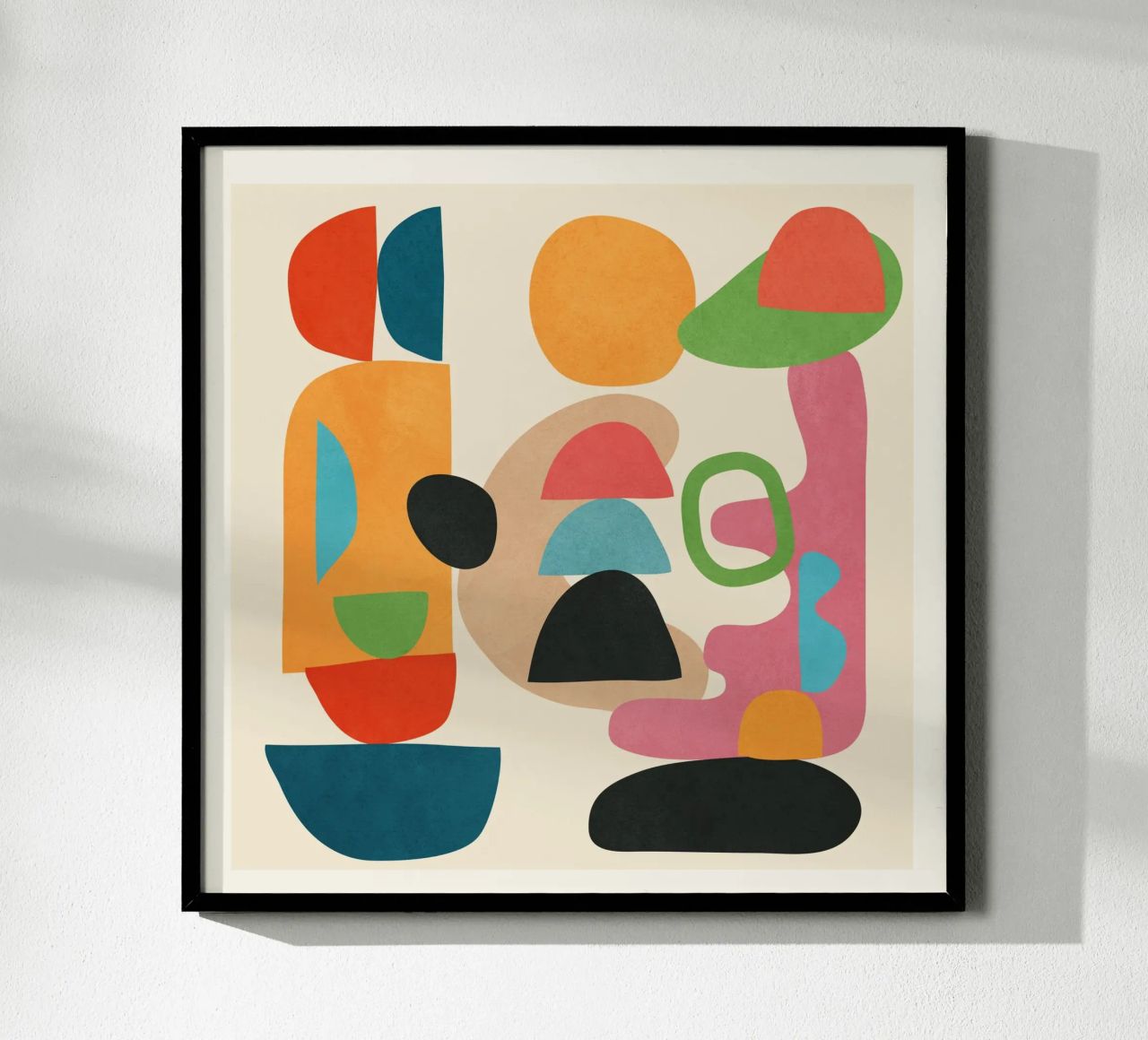 Minimal Abstract Shapes Art 5 carta hahnemühle da Flow Line