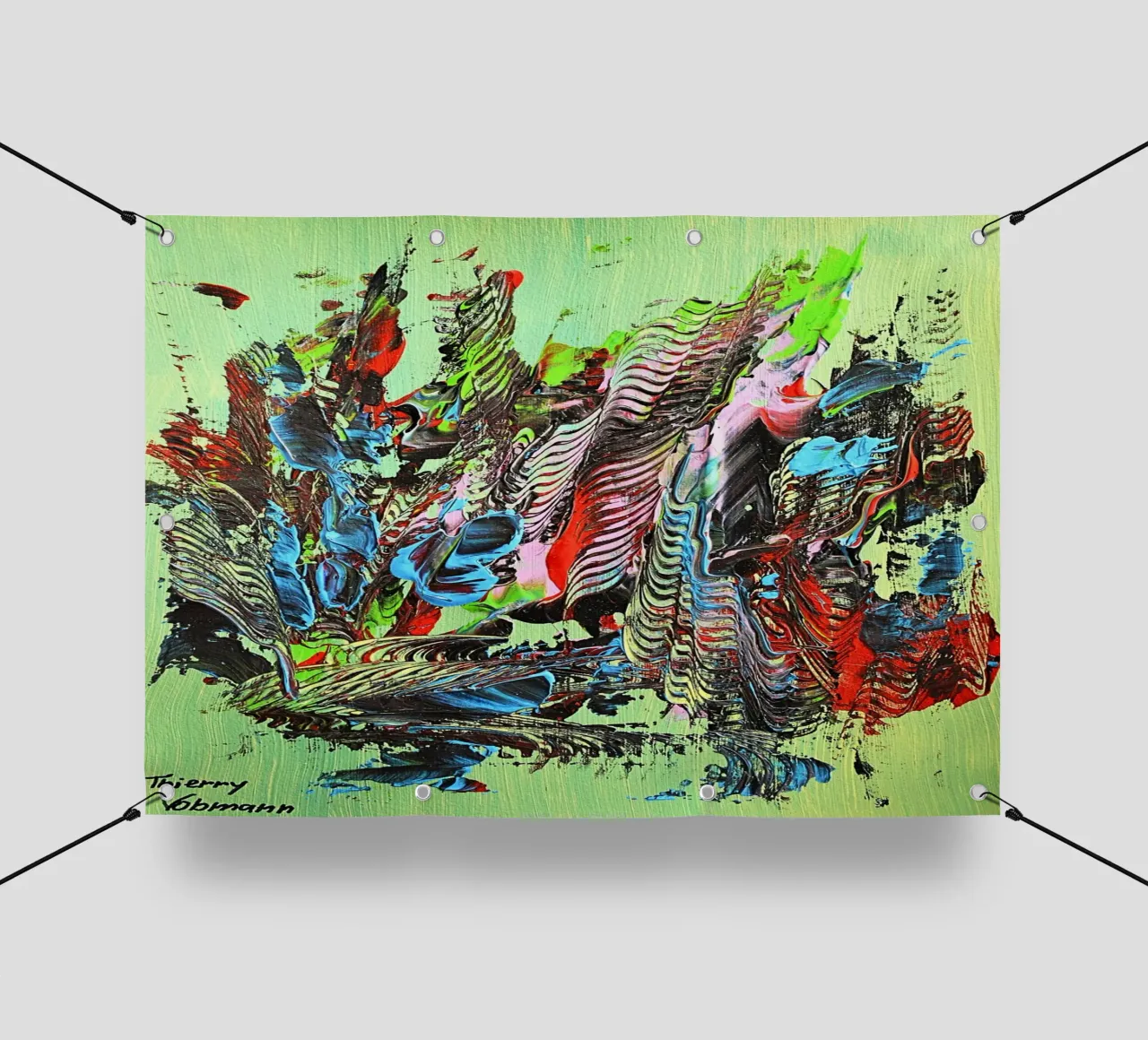 MESSAGE FROM THE HEART 13 telo in pvc da Thierry Vobmann Abstract painting
