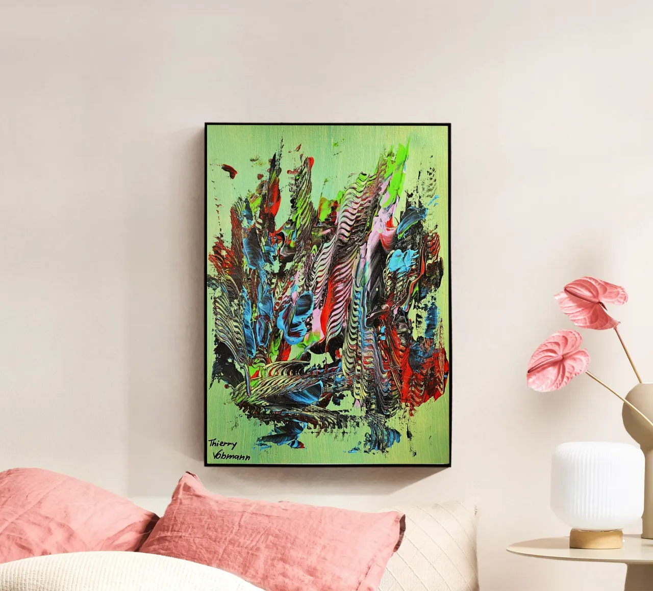 MESSAGE FROM THE HEART 13 plexiglass da Thierry Vobmann Abstract painting