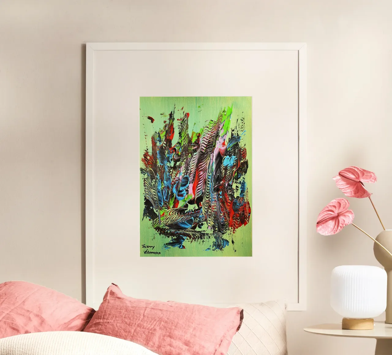 MESSAGE FROM THE HEART 13 carta hahnemühle da Thierry Vobmann Abstract painting