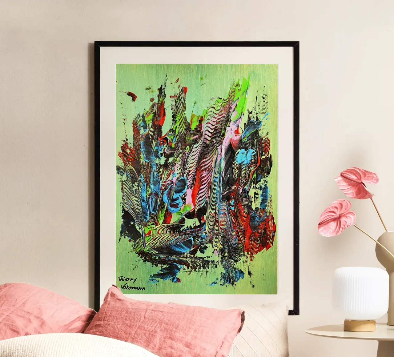 MESSAGE FROM THE HEART 13 carta hahnemühle da Thierry Vobmann Abstract painting