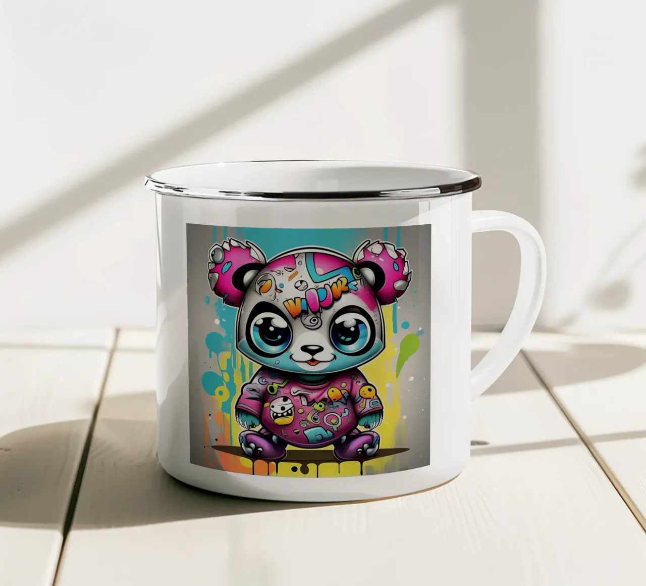 Panda_Style_K_1 tazza in smalto da Tierisch bunt by LK