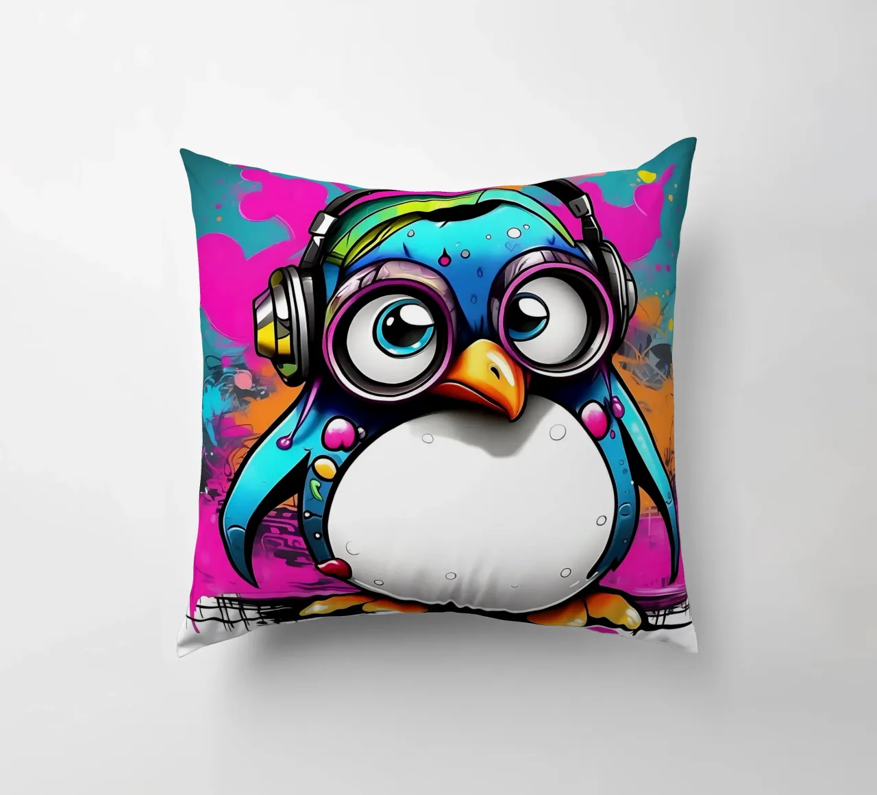 Pinguino_Stil_K_1 cuscino da Tierisch bunt by LK