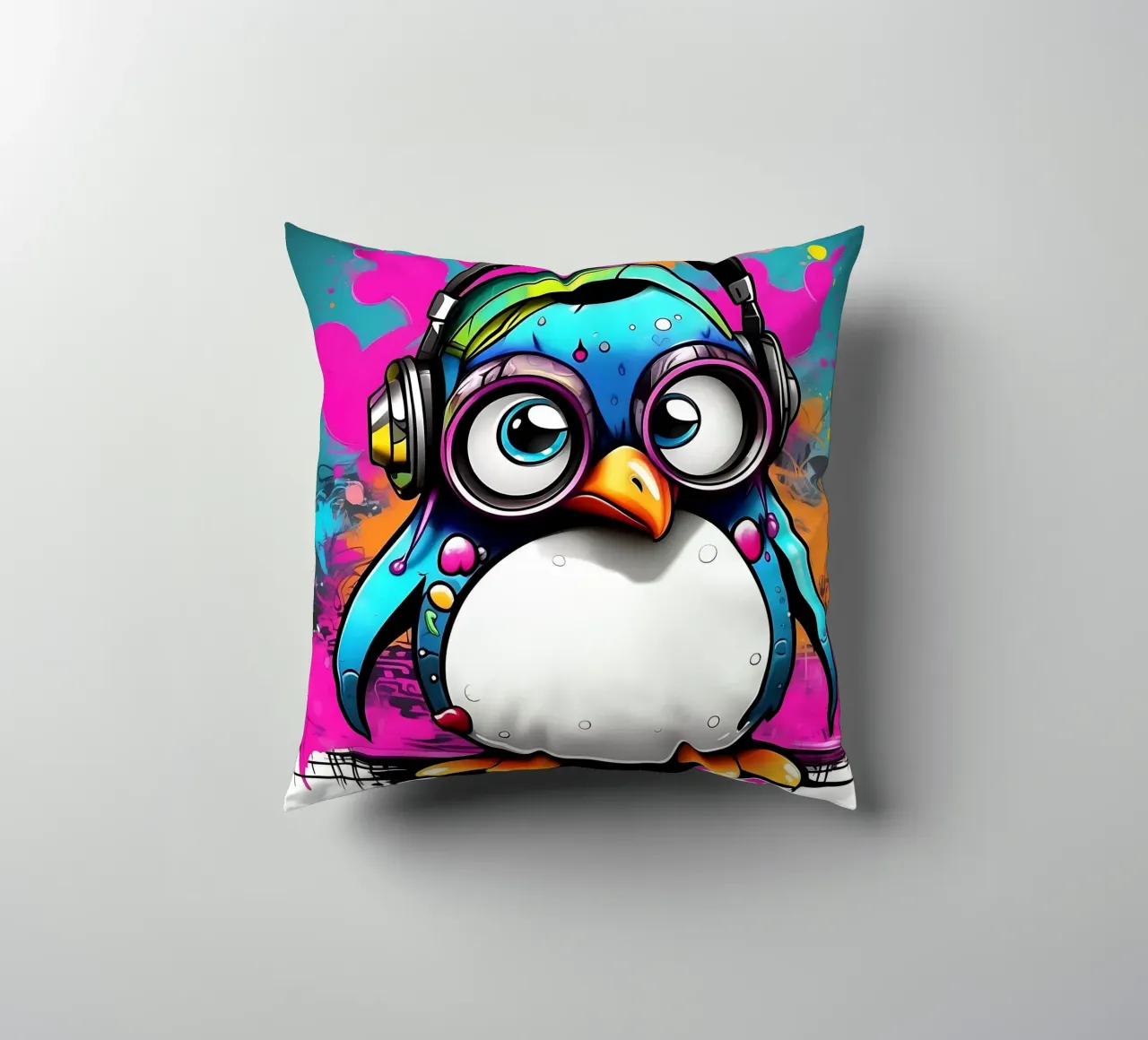 Pinguino_Stil_K_1 cuscino da Tierisch bunt by LK