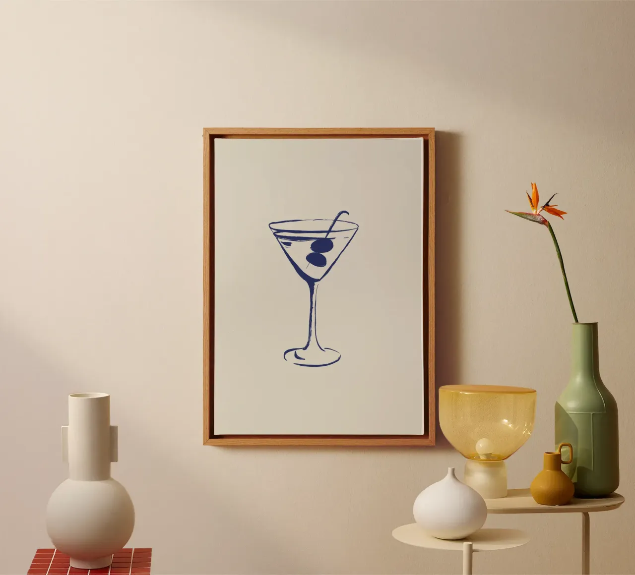 Verre de martini toile de Sixmai