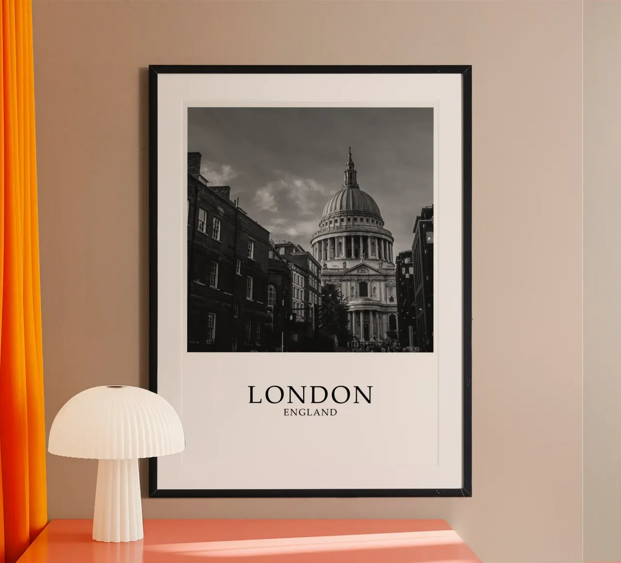 Londra Inghilterra Cattedrale di St. Pauls Scena di paesaggio urbano in scala di grigi carta hahnemühle da Charnwood Prints