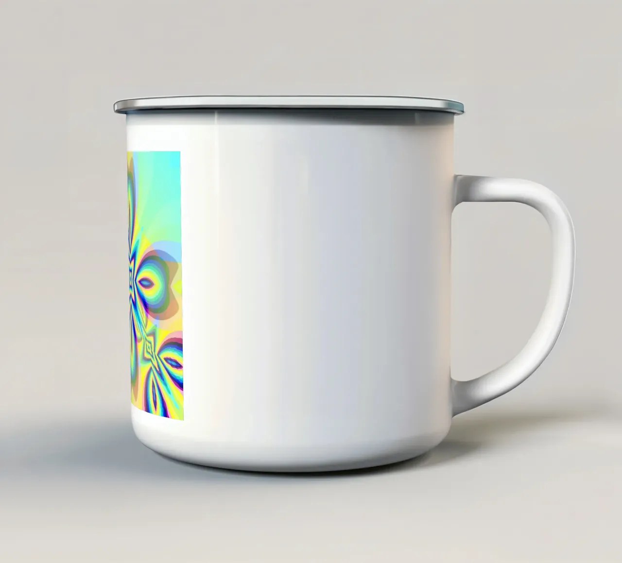 Stella illusoria dai colori brillanti e dalle forme ovali, nebulizzata tazza in smalto da Gürsel Yesil Digital Art