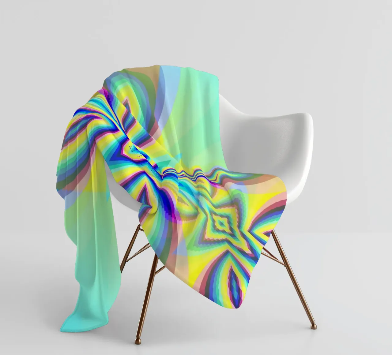 Illusion star in bright colours and oval shapes, nebulised fleece blanket by Gürsel Yesil Digital Art
