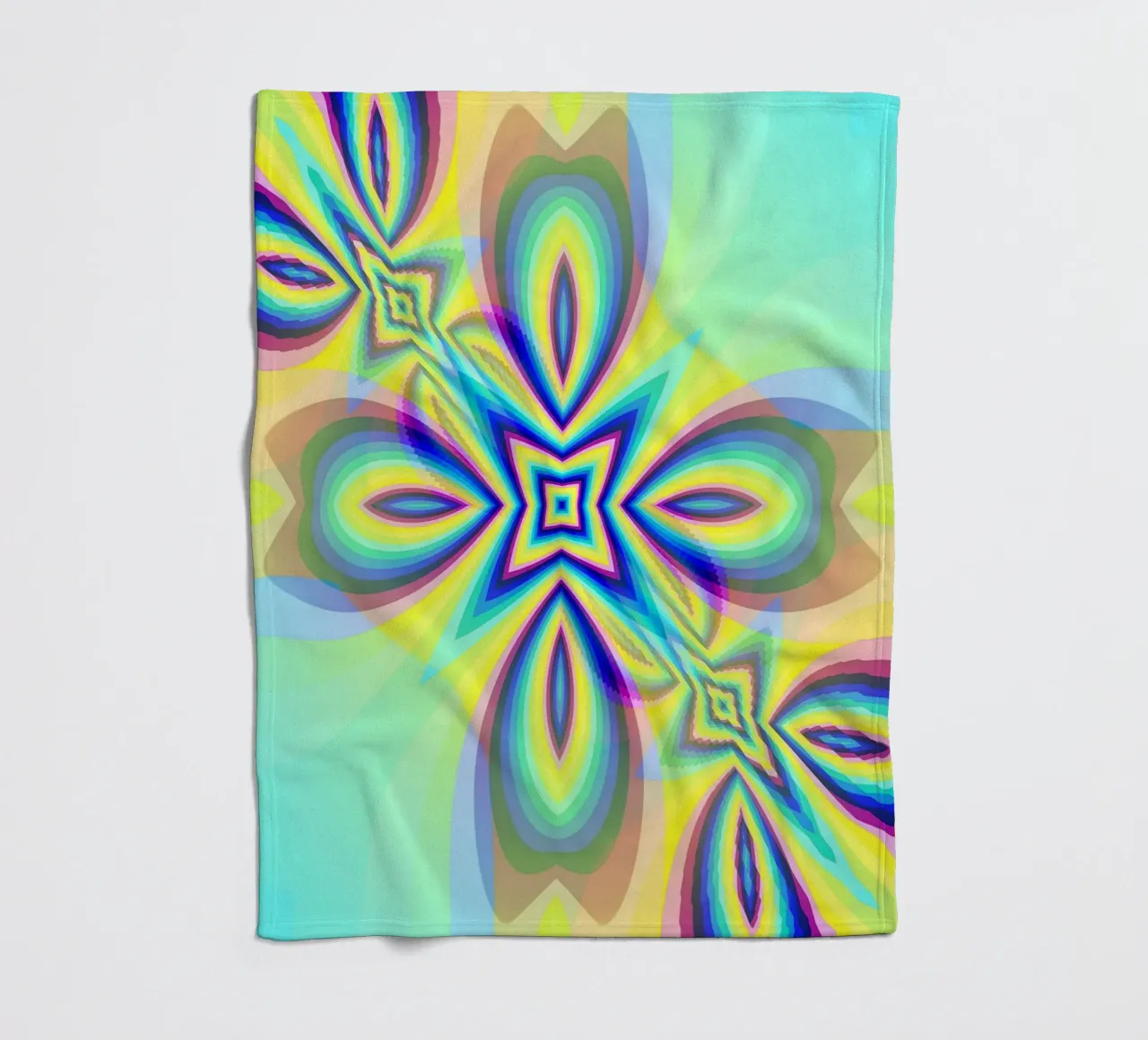 Illusion star in bright colours and oval shapes, nebulised fleece blanket by Gürsel Yesil Digital Art