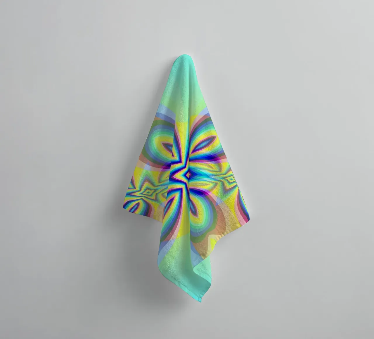 Illusion star in bright colours and oval shapes, nebulised towel by Gürsel Yesil Digital Art