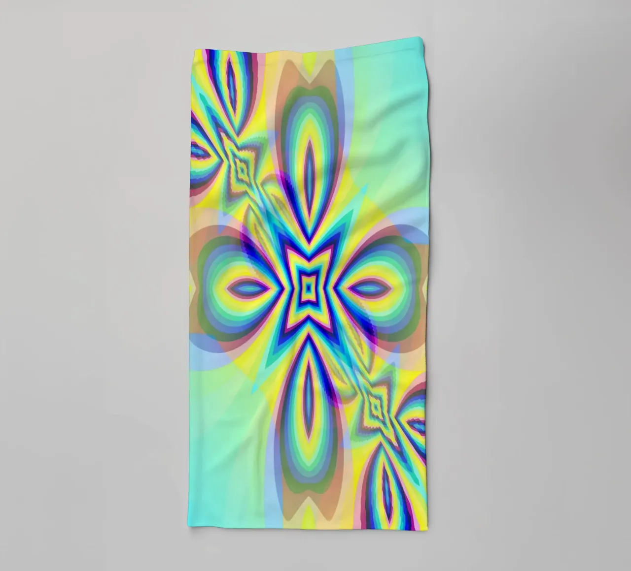 Illusion star in bright colours and oval shapes, nebulised towel by Gürsel Yesil Digital Art