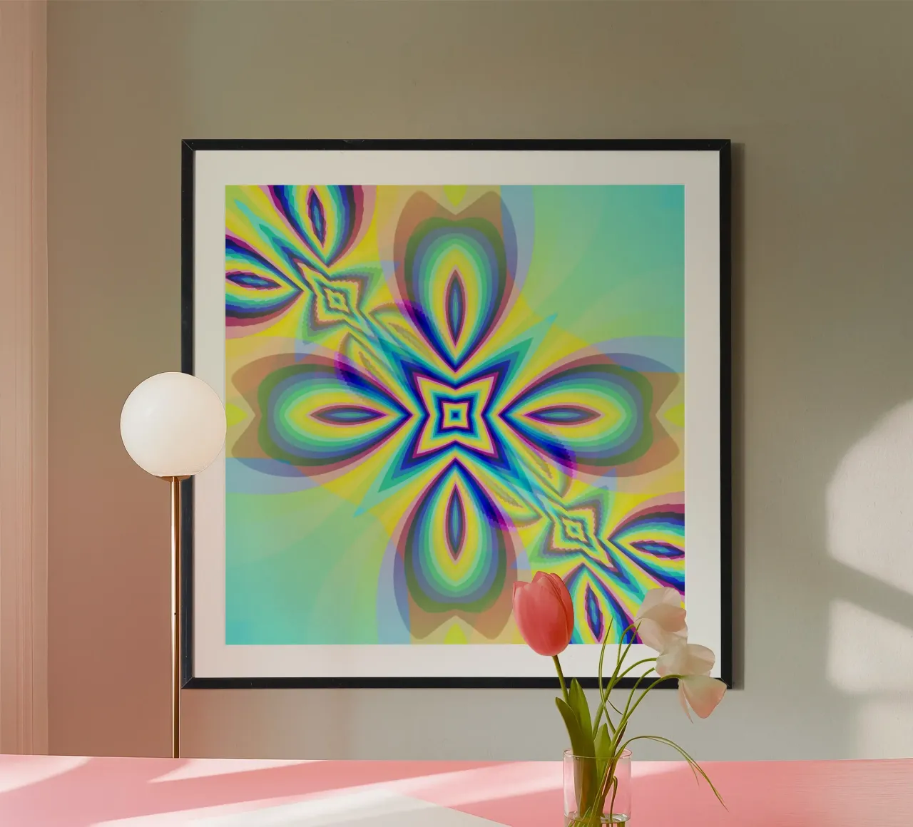 Illusion star in bright colours and oval shapes, nebulised hahnemühle by Gürsel Yesil Digital Art