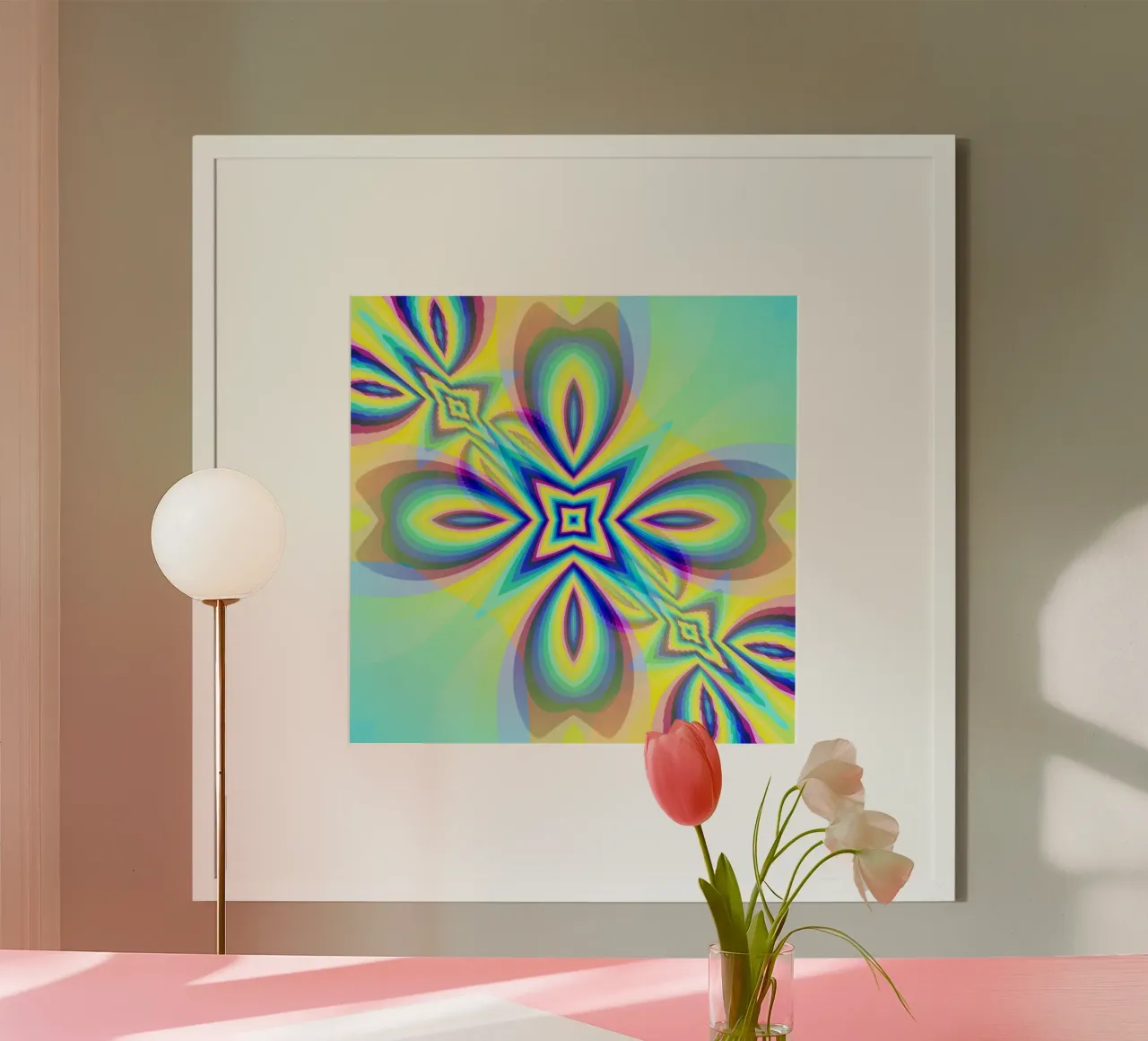 Illusion star in bright colours and oval shapes, nebulised hahnemühle by Gürsel Yesil Digital Art