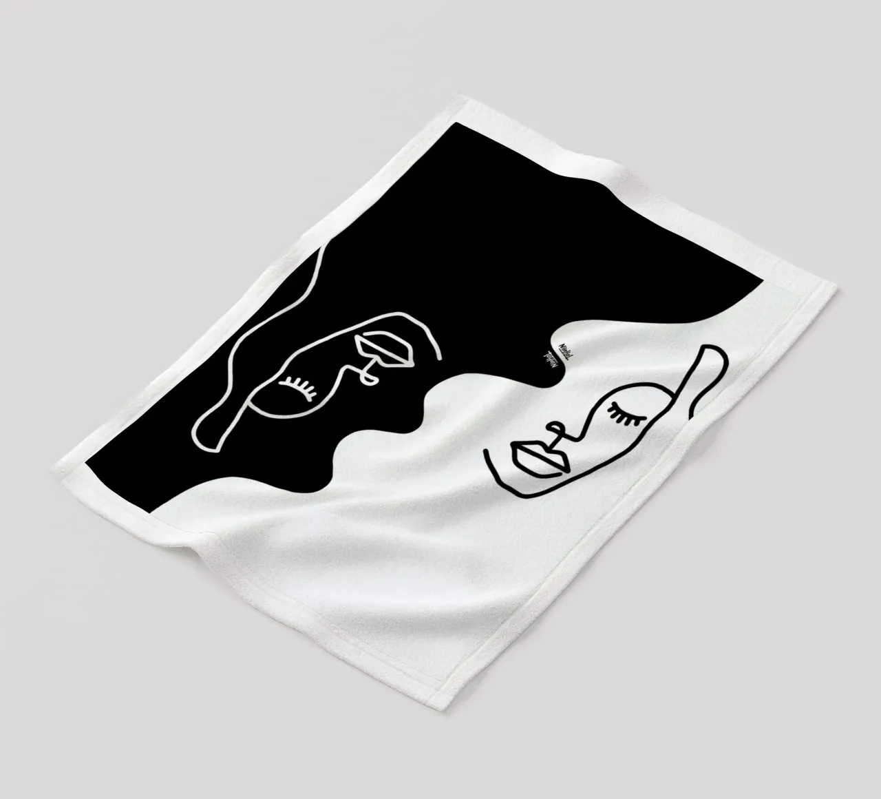 Black And White fleece blanket by Ninhol