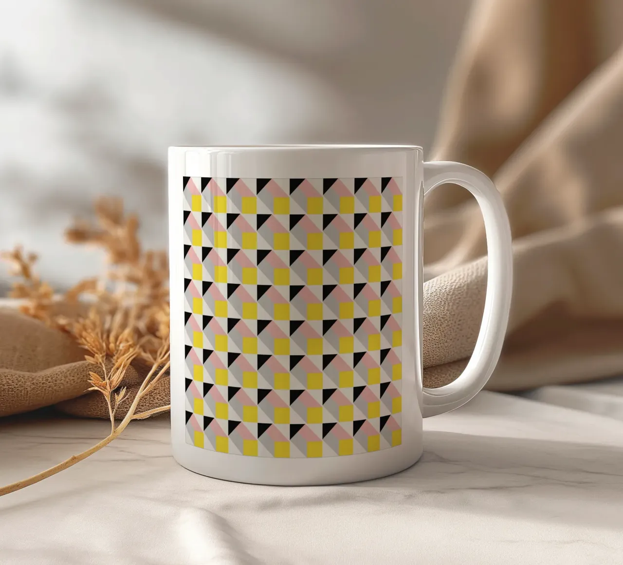 3d Geometrisches Muster 02 Keramik Tasse von Little Dean