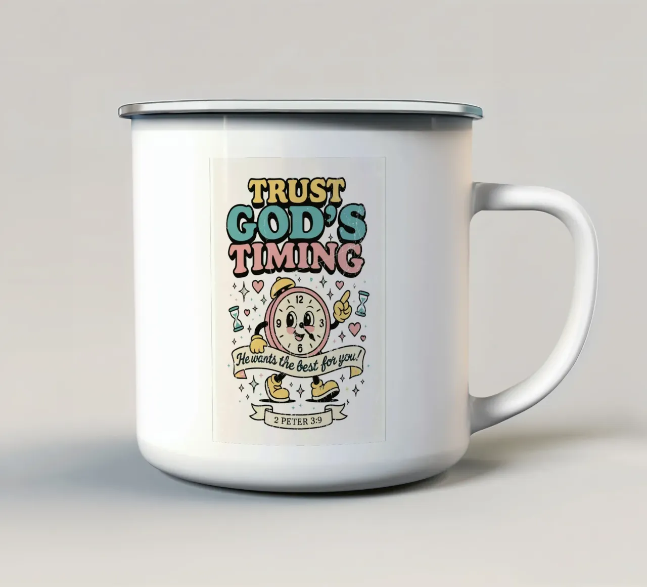 Trust God'S Timing tazza in smalto da ramosashop
