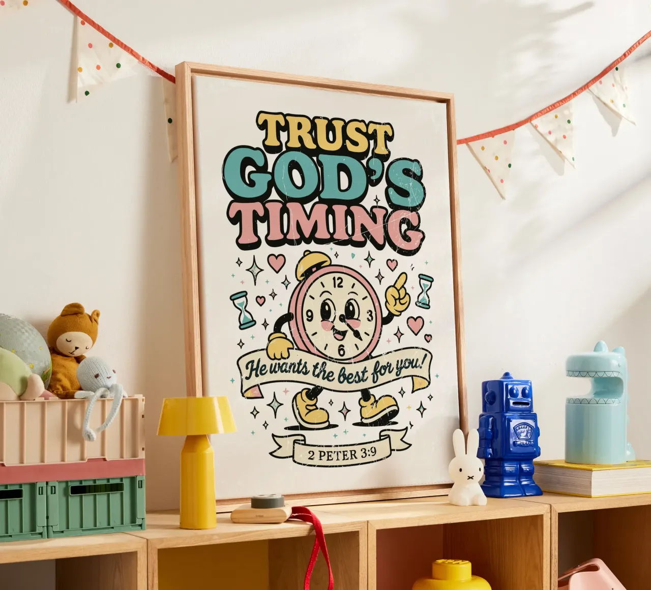 Trust God'S Timing tela con Cornice a cassetta da ramosashop