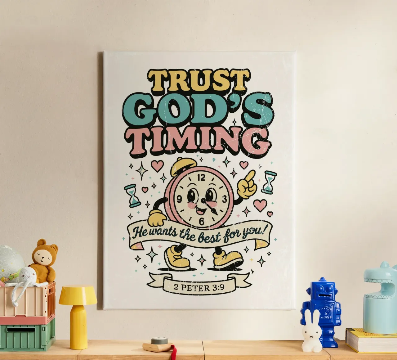 Trust God'S Timing tela con Cornice a cassetta da ramosashop
