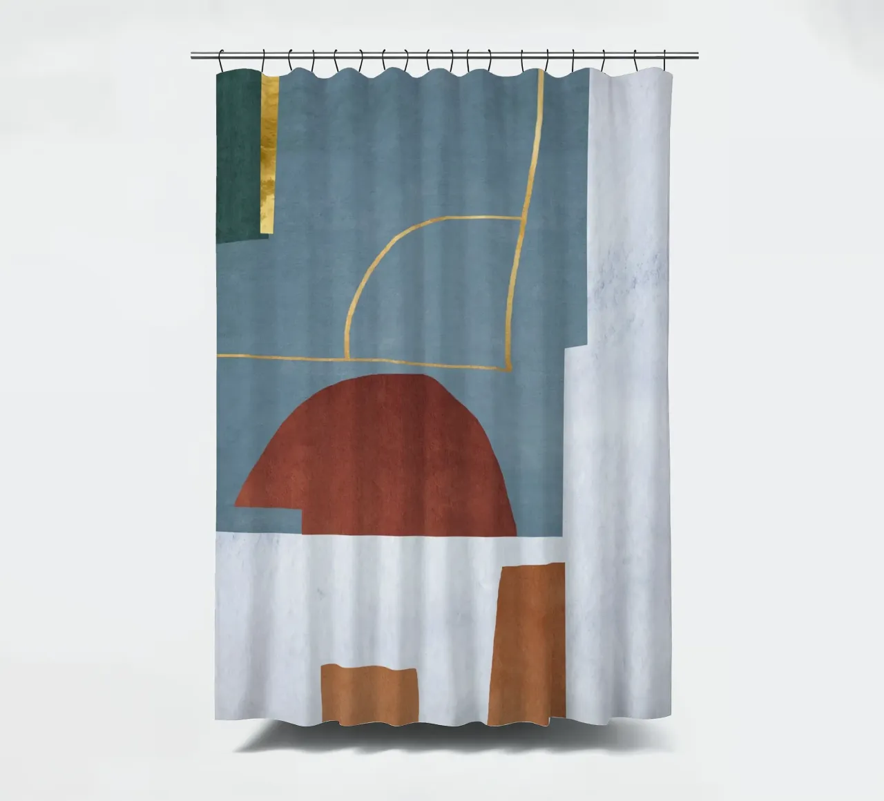 abstract lines and forms shower curtain by ramosashop