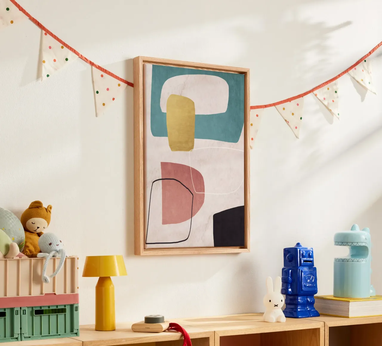 geometric shapes pastel tela con Cornice a cassetta da ramosashop