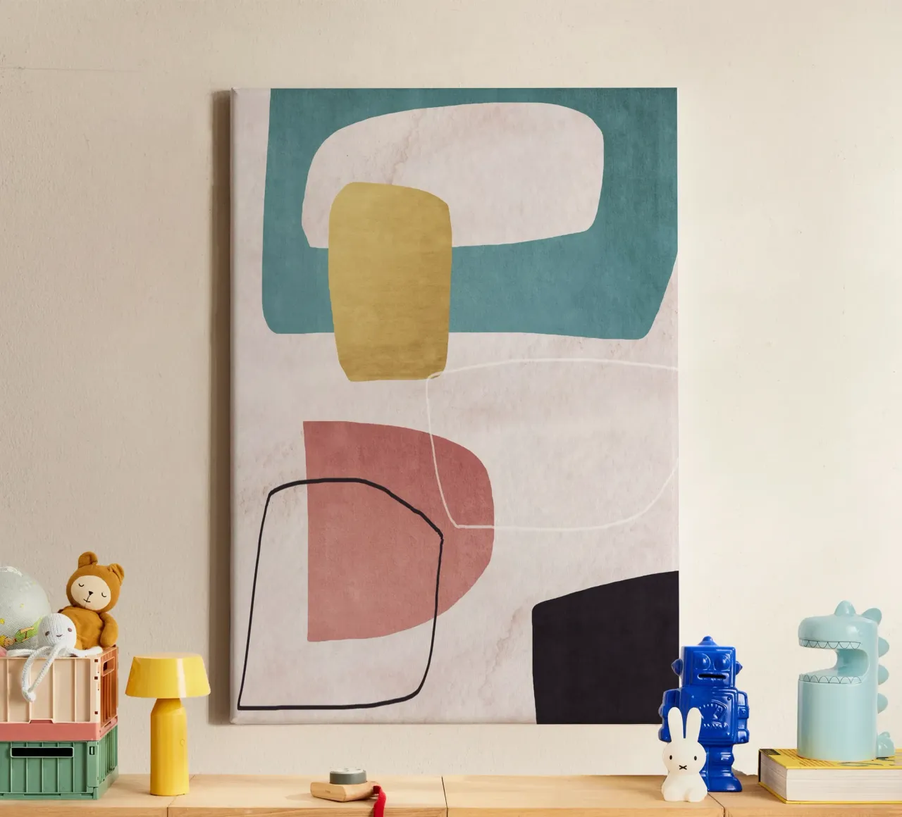 geometric shapes pastel tela con Cornice a cassetta da ramosashop
