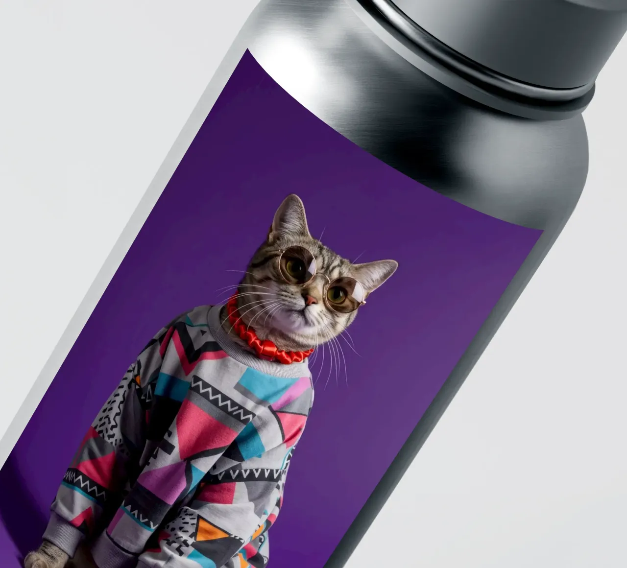 Geometric Retro Cat adesivo da Pawtrait Studio