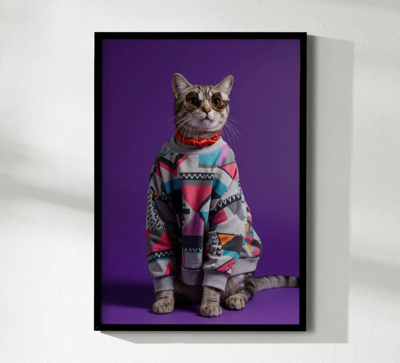 Geometric Retro Cat poster da Pawtrait Studio