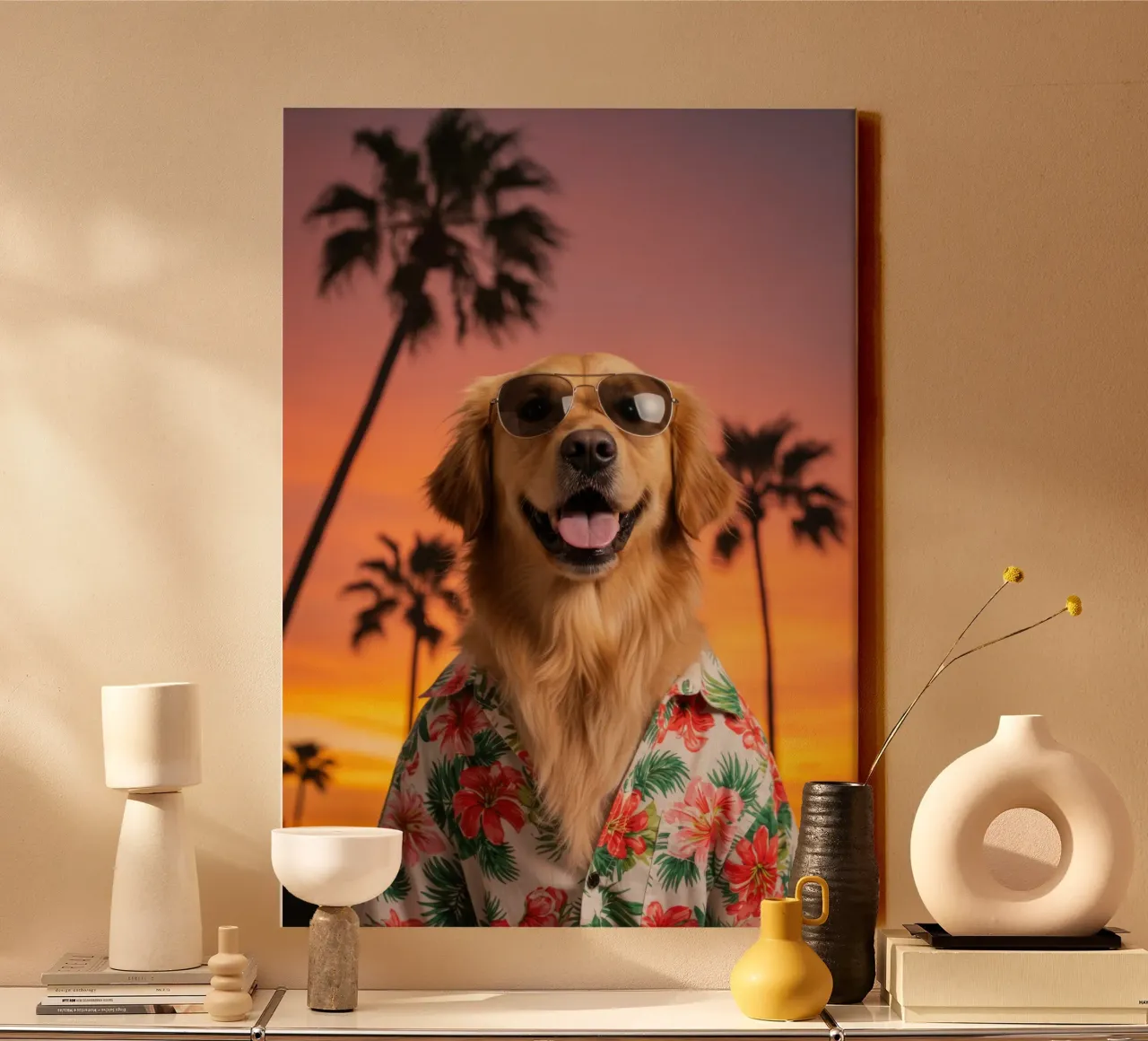 Sunset Vibes canvas with Floater frame by Pawtrait Studio