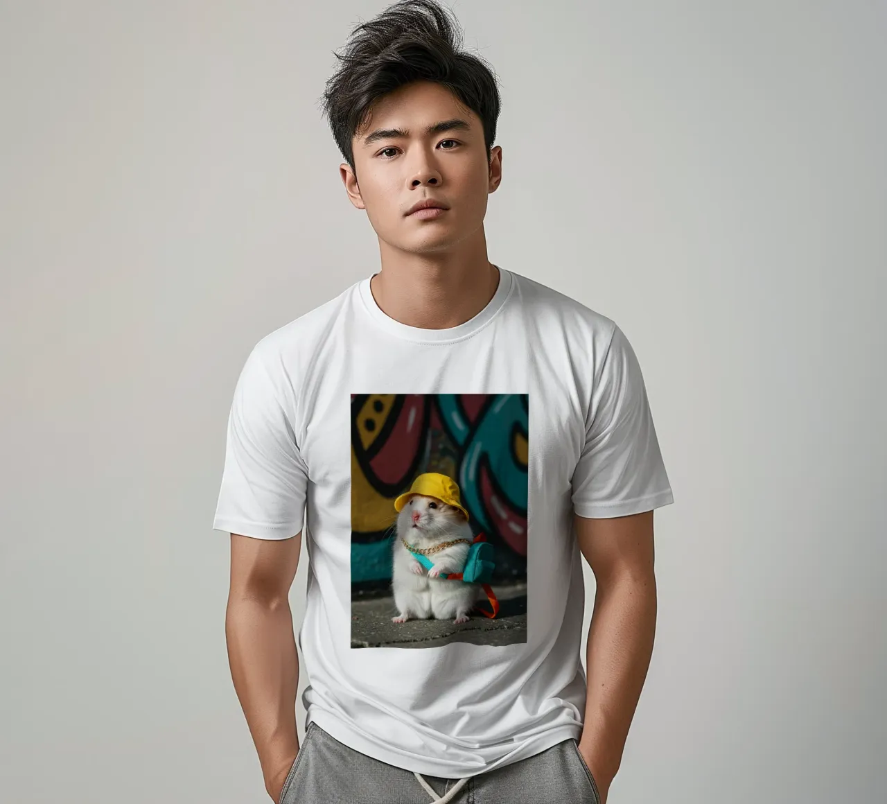 Criceto con un mini secchio t-shirt da Pawtrait Studio