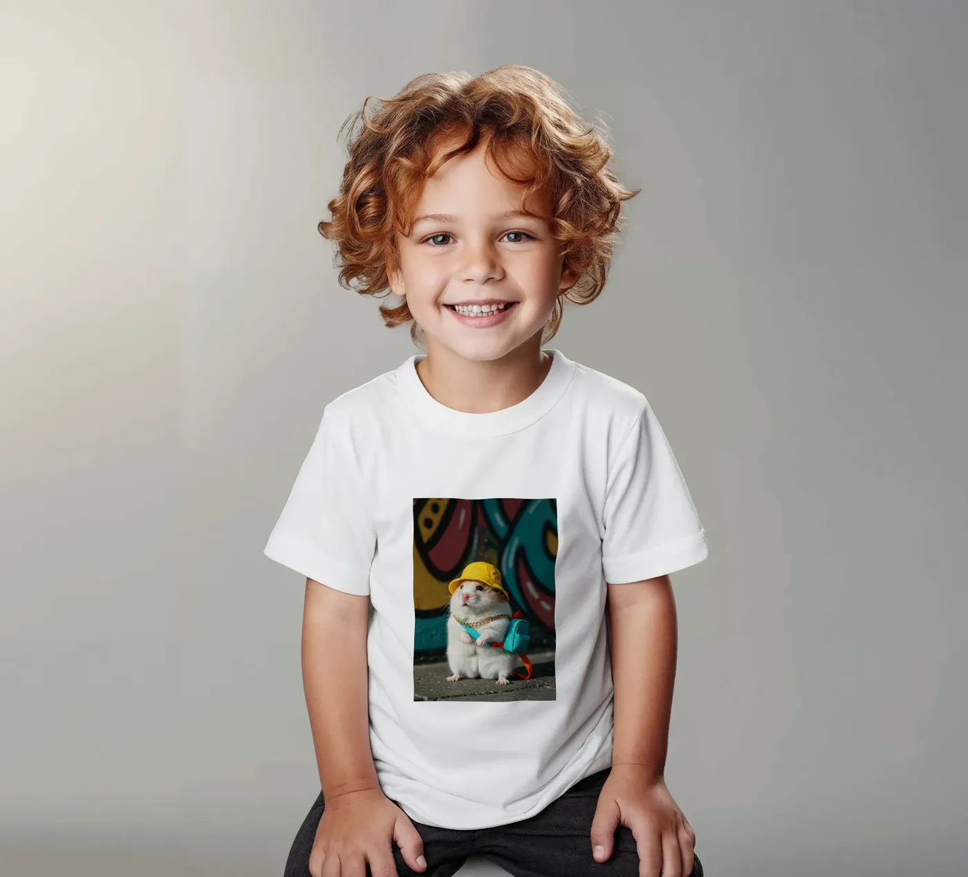 Criceto con un mini secchio t-shirt bambini da Pawtrait Studio