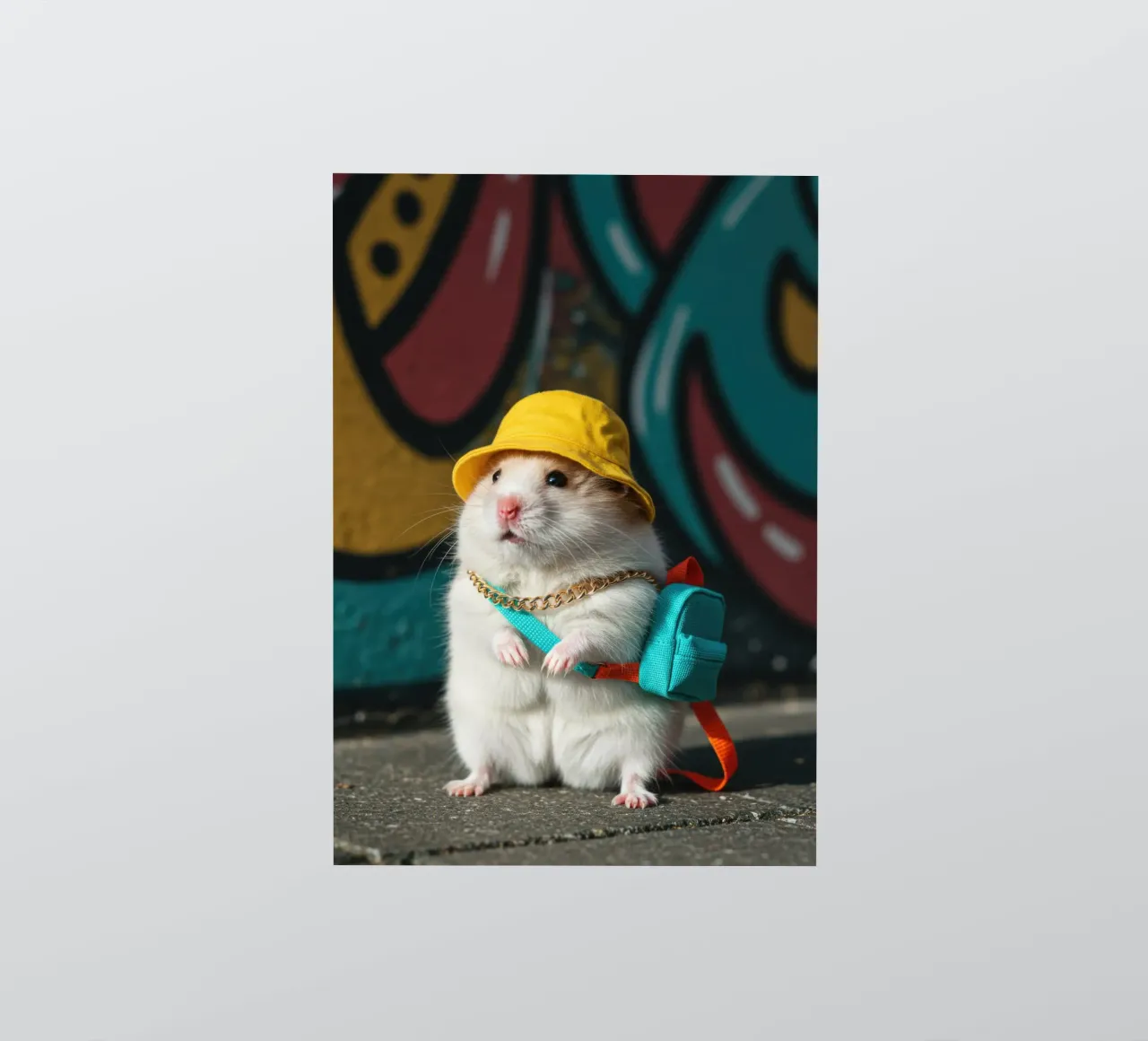 Hamster with a mini bucket sticker by Pawtrait Studio